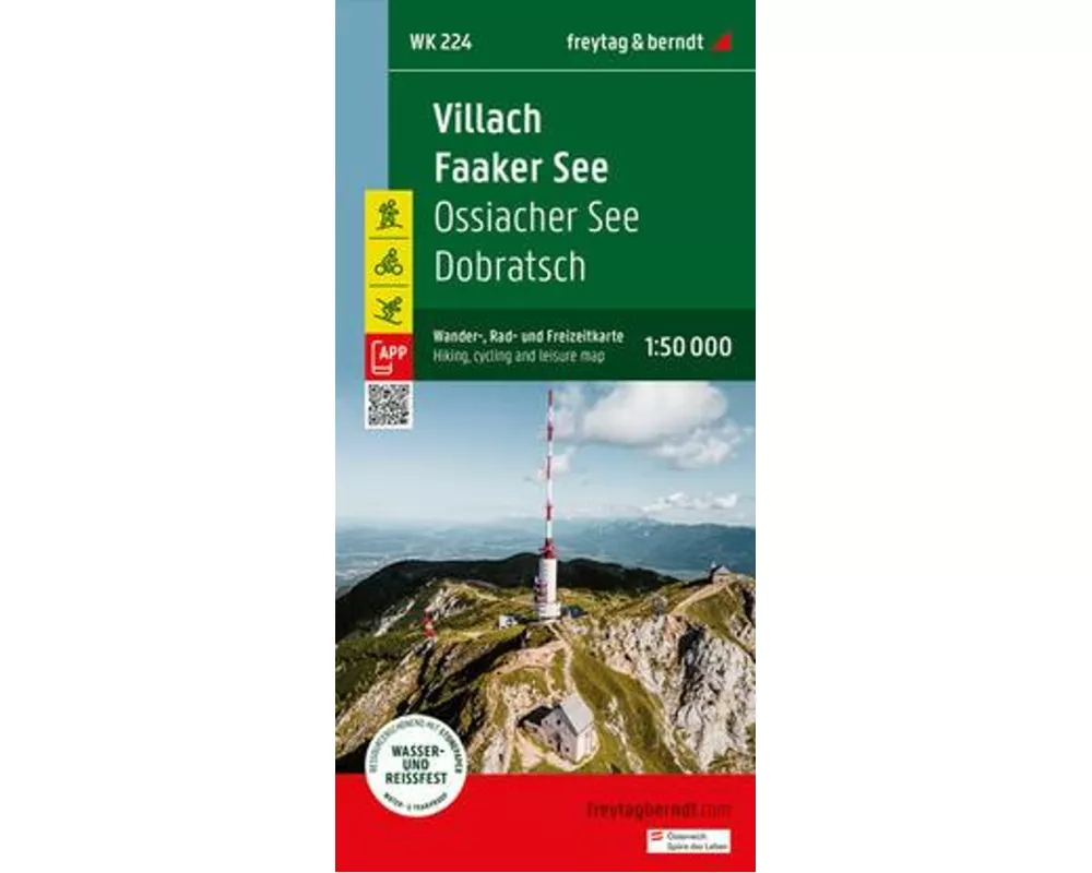 freytag & berndt Wanderkarte WK 224 Villach - Faaker See, Ossiacher See - Dobratsch 1:50.000
