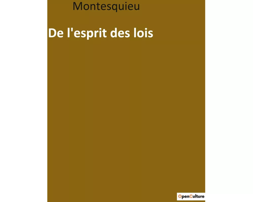 De l'esprit des lois