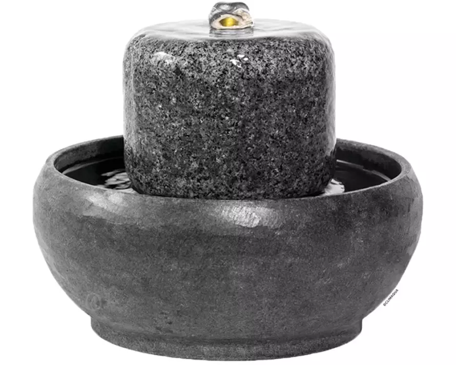 CLIMAQUA Zimmerbrunnen Myo aus Naturstein 15 cm, mit LED