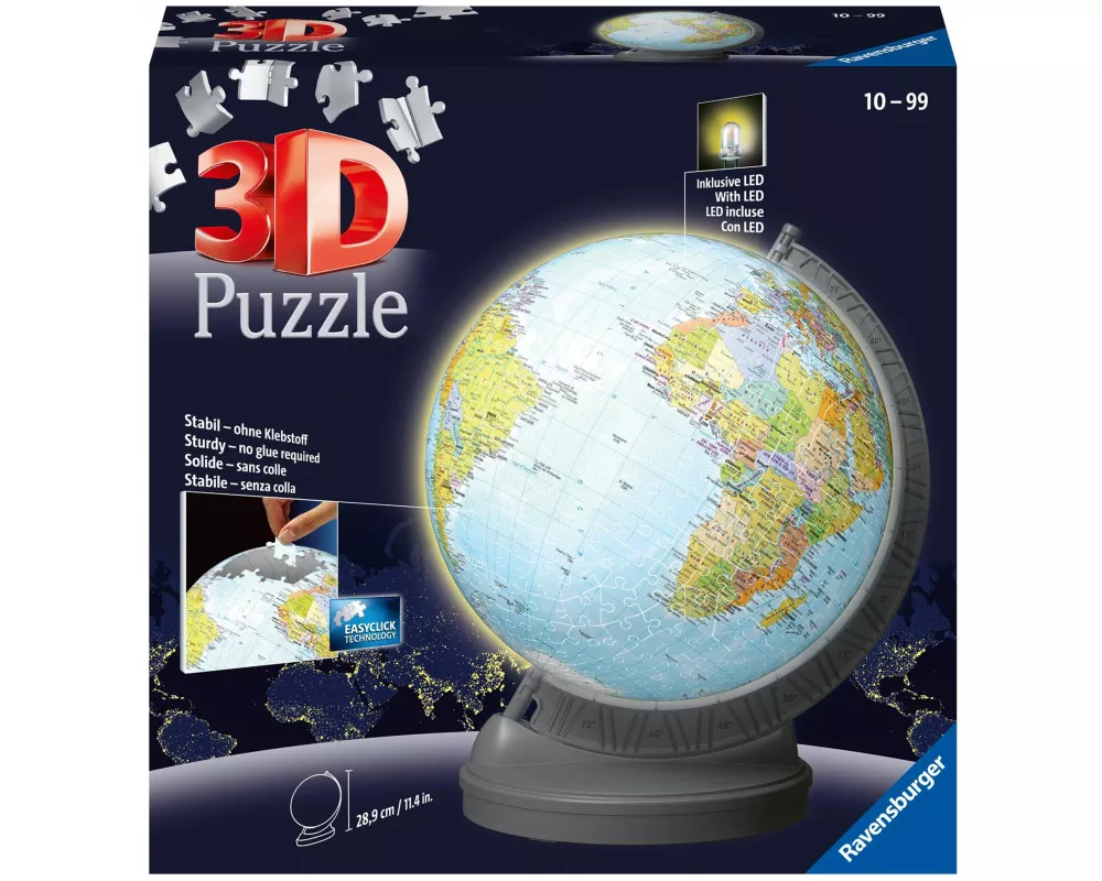 3D Puzzle Globus mit Licht