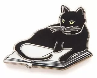 Bookstore Cat Enamel Pin