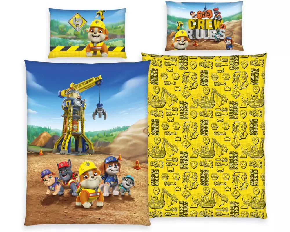 Herding Kinder Bettwäschegarnitur Rubble and Crew, 65/100+160/210 cm