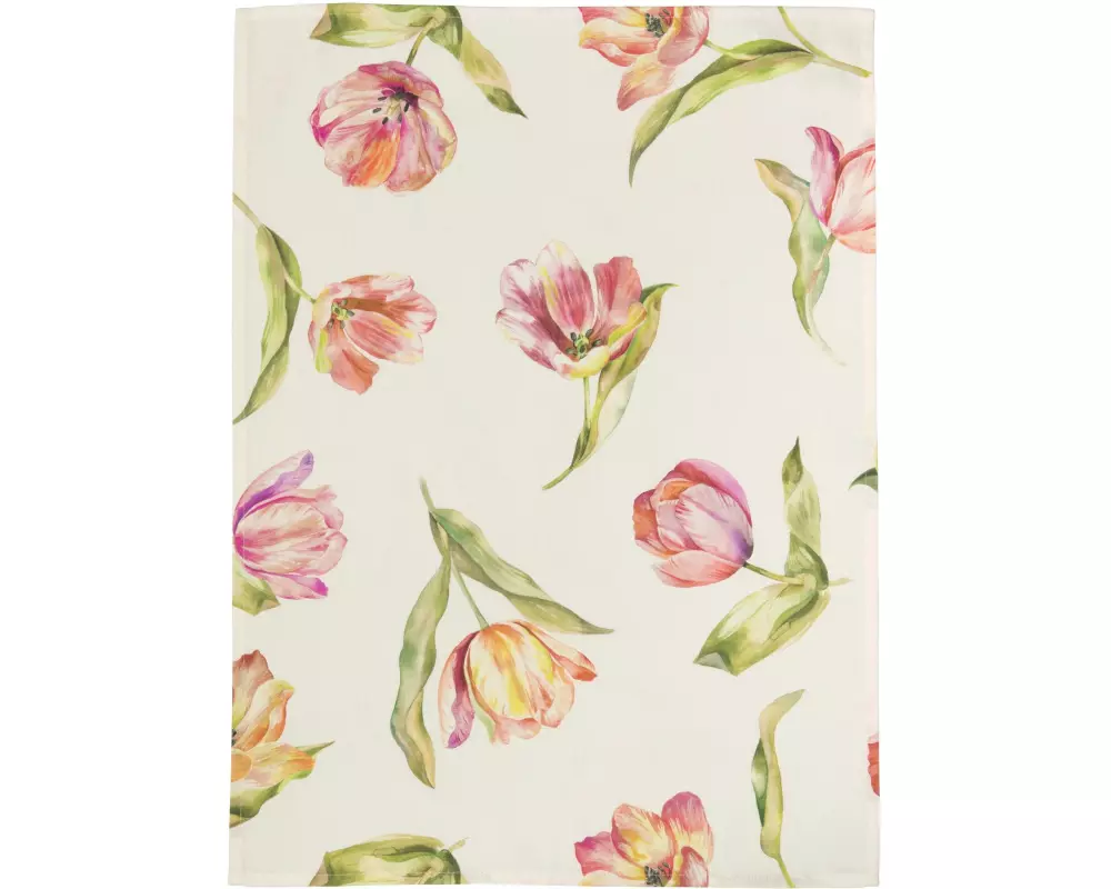 Pichler Geschirrtuch Tulips Orange/Beige/Rosa