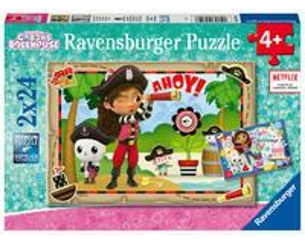 Kinderpuzzle 2x24 Teile - Gabby's Dollhouse - Auf zur Piraten-Party!
