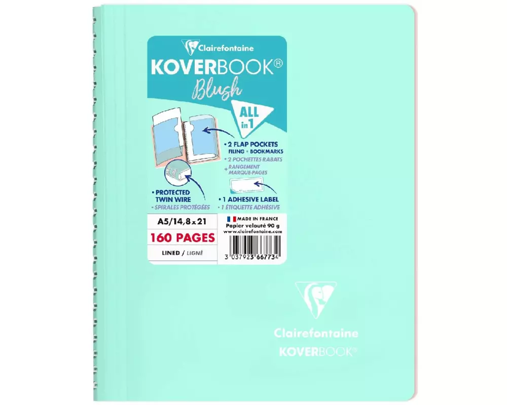 Clairefontaine Notizbuch Blush A5, liniert, Mint