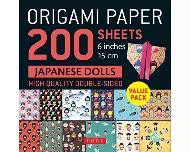 Origami Paper 200 sheets Japanese Dolls 6" (15 cm)