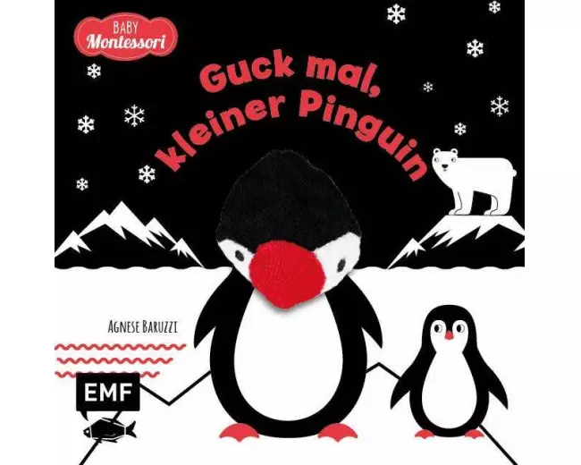 Kontrastbuch für Babys mit Fingerpuppe: Guck mal, kleiner Pinguin