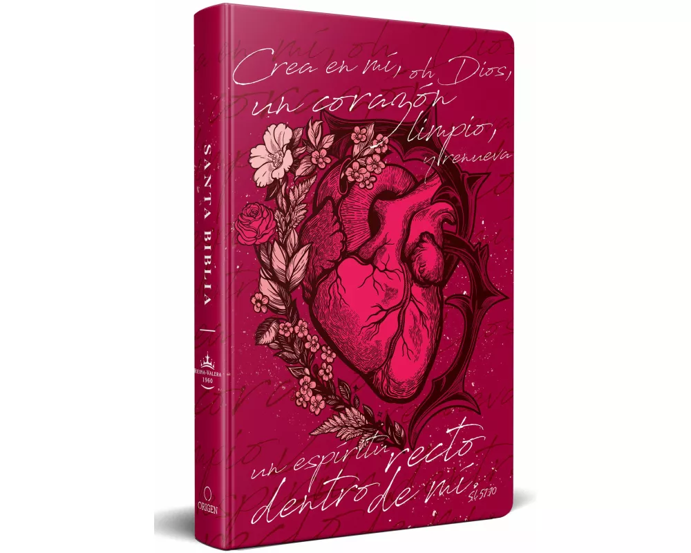 Biblia Reina Valera 1960 letra grande, tapa dura, tamaño manual corazón (rosada) / Spanish Bible RVR 1960. Handy Size, Large Print, Hardcover, Pink