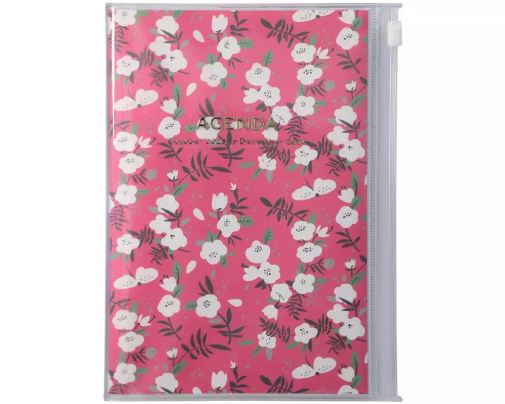 MARK'S 2023/2024 Taschenkalender B6 vertikal, Flower Pattern // Red