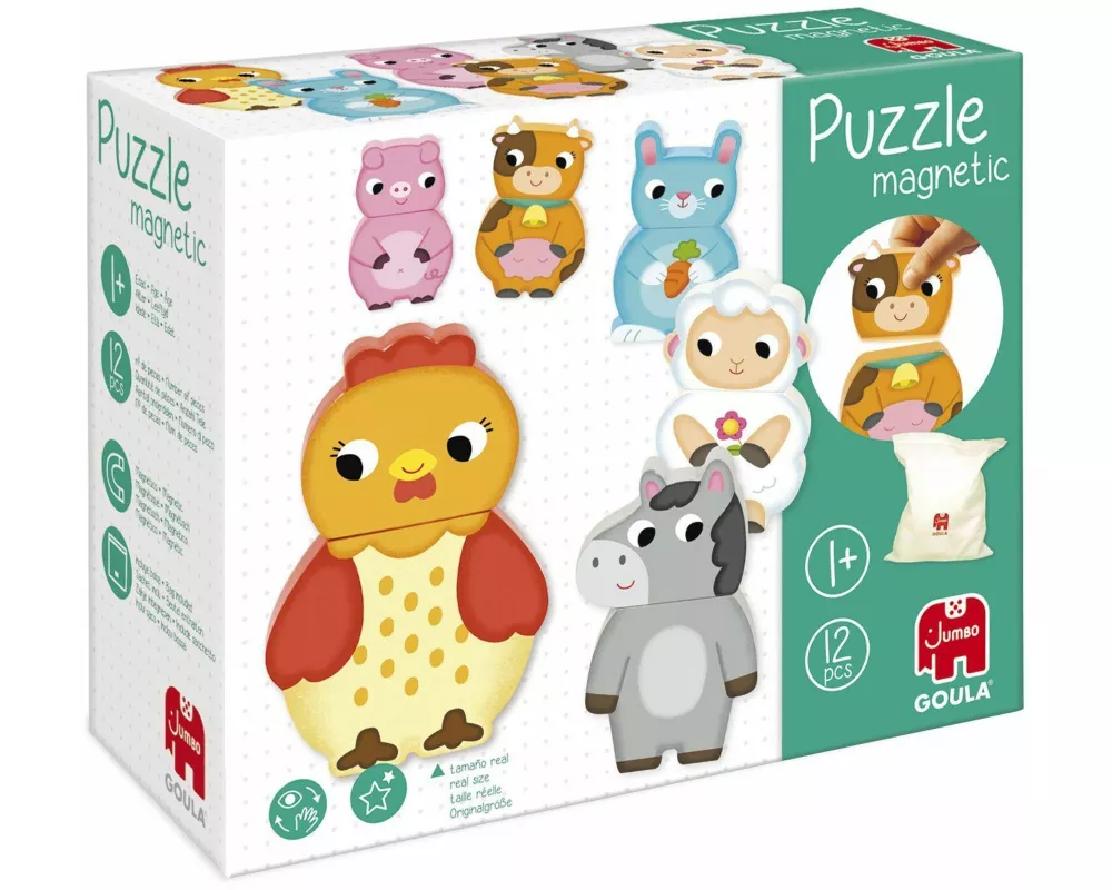 GOULA Magnetisches Holzpuzzle Bauernhof