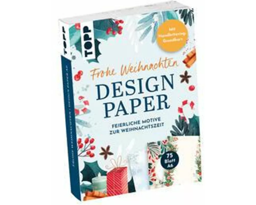 Design Paper A6 Frohe Weihnachten. Mit Handlettering-Grundkurs
