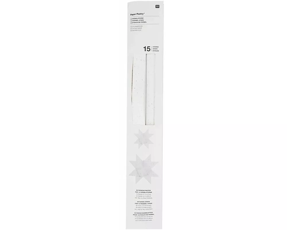 Fröbelsterne mit Recyclingpapier, 60 Streifen, FSC MIX, 120 g/m²