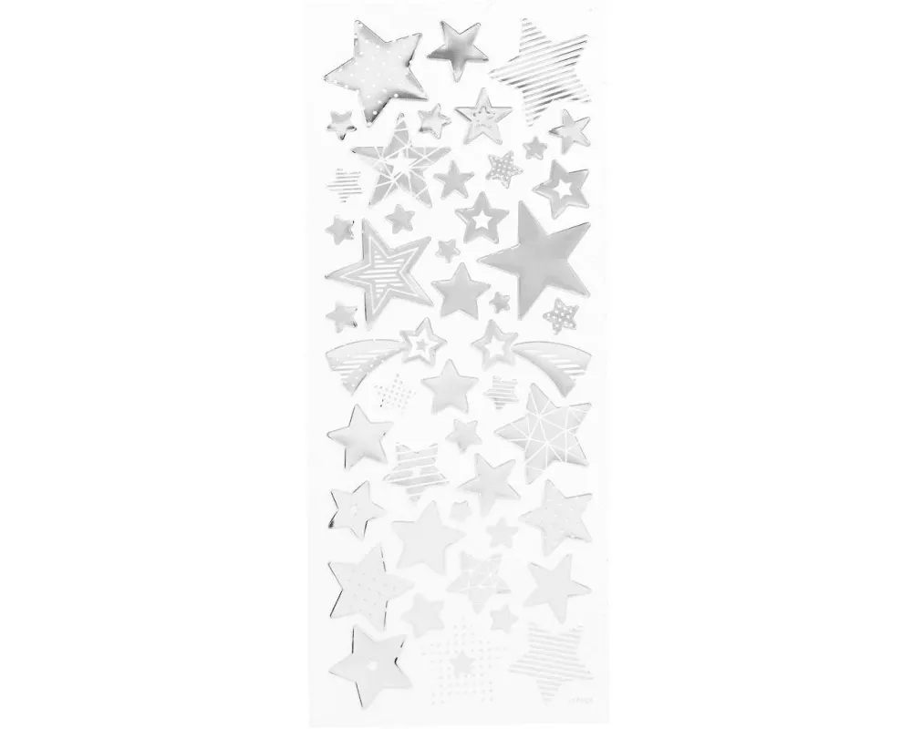 Creativ Company Metallic Sticker Sterne Silber, 1 Blatt