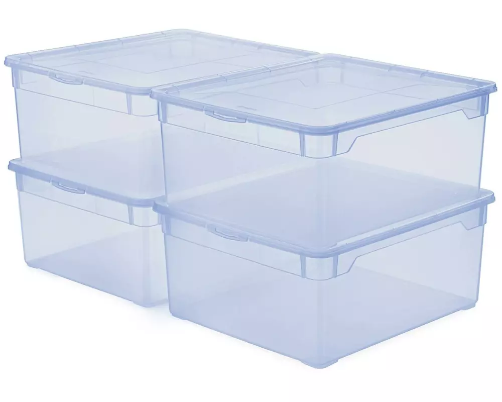Rotho Aufbewahrungsbox Clearbox 18 l, 4 Stück