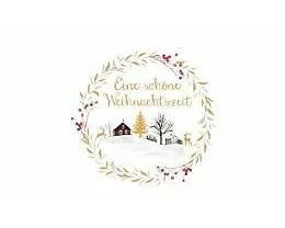 Doppelkarte. Green Karma X-MAS - Häuschen im Schnee