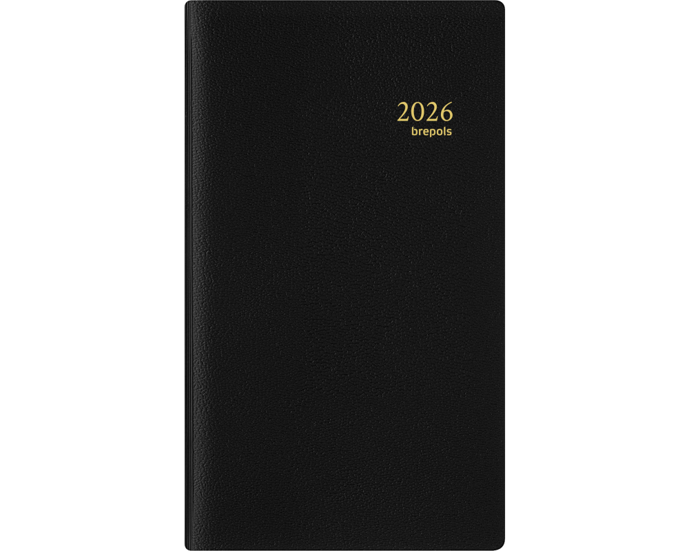 BREPOLS Agenda Breplan Genova Pla 2026 0.774.2051 1W/1S schwarz 9x16cm