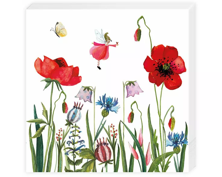 Cocktailserviette. Mohnwiese