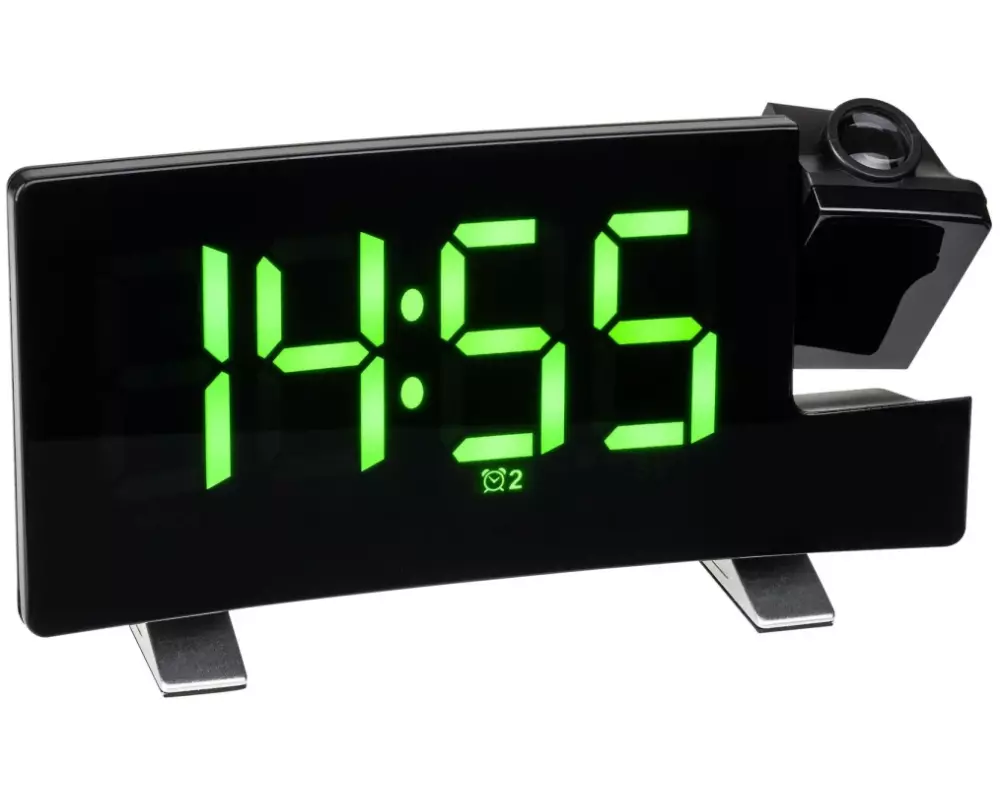 TFA Dostmann Projektionswecker Grün, Schwarz
