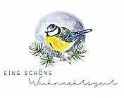 Postkarte. Schöne Weihnachtszeit (Blaumeise)