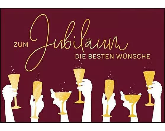 Doppelkarte. Zum Jubiläum (Sektgläser)