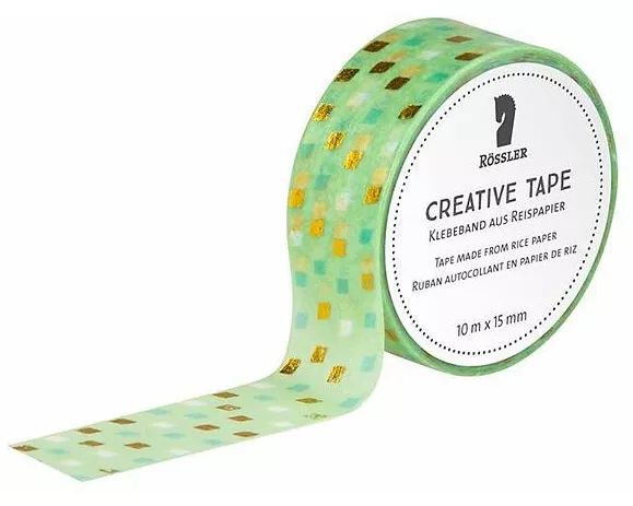 Creative Tape HF/gold Grafik auf Mint - 10m x 15 mm