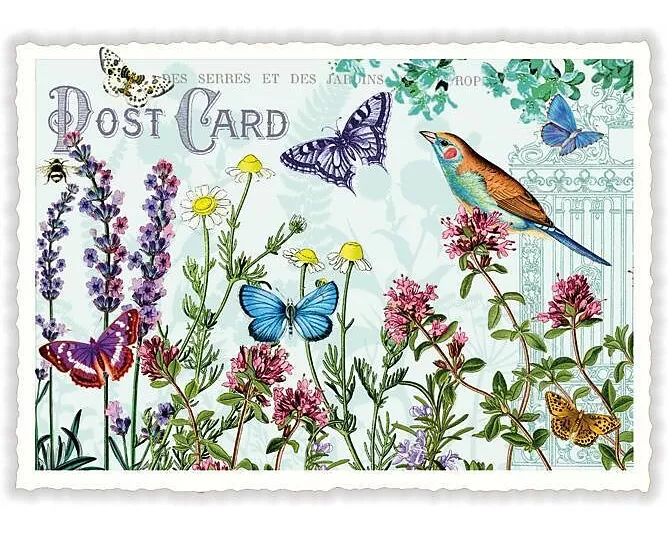 Postkarte / Blumenwiese / blanko