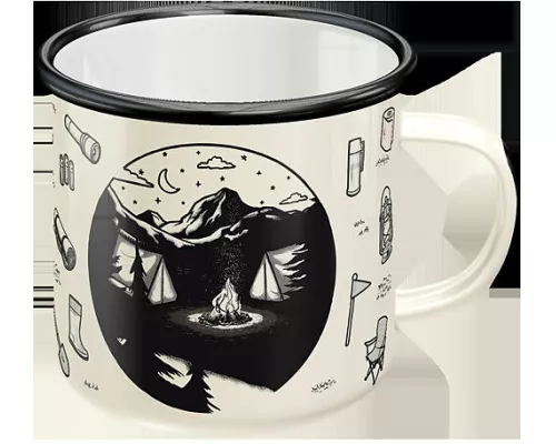 Emaille-Becher. Outdoor & Activities / Enjoy Where You Are Now