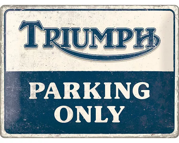 Blechschild. Triumph / Parking Only