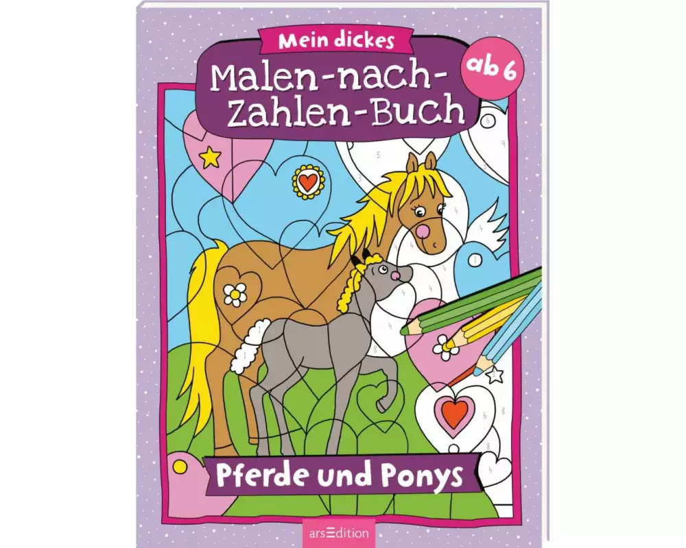 Mein dickes Malen-nach-Zahlen-Buch – Pferde und Ponys