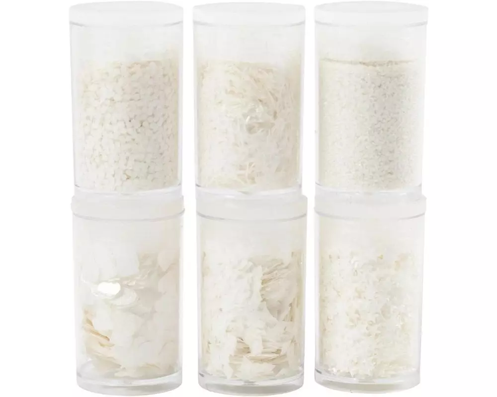 Creativ Company Glitzerset Weiss, 6 x 5 g