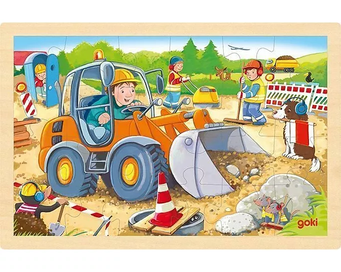 Einlegepuzzle Baustelle