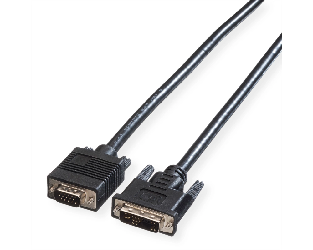 ROLINE DVI-VGA-Kabel, DVI (12+5) ST - HD15 ST, 3 m