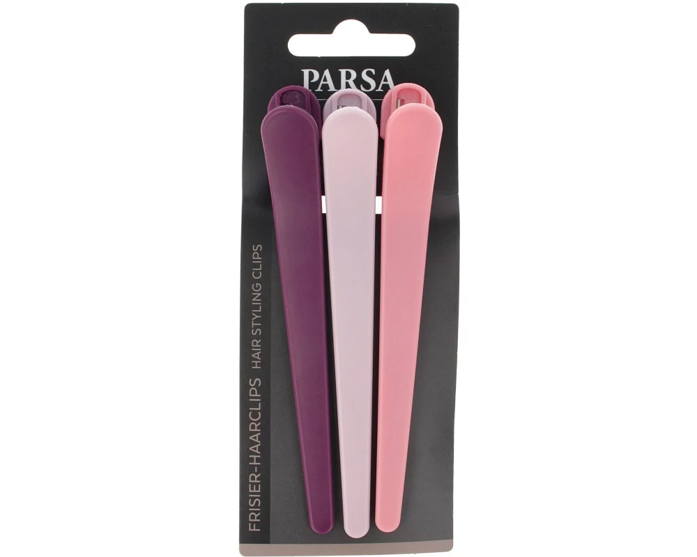 Parsa Beauty Frisier-Haarclips Lila/Pink/Rosa 3 Stück