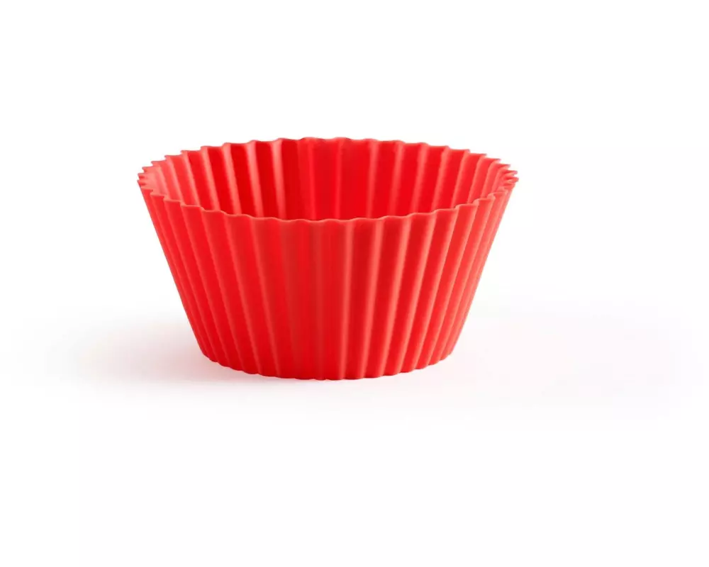 Lékué Muffin Backform Silikon, Rot, 12er Set
