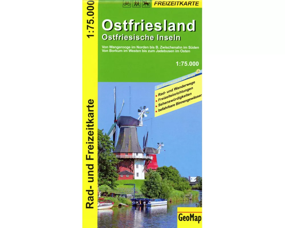Ostfriesland Ostfriesische Inseln 1:75.000 Rad- und Freizeitkarte