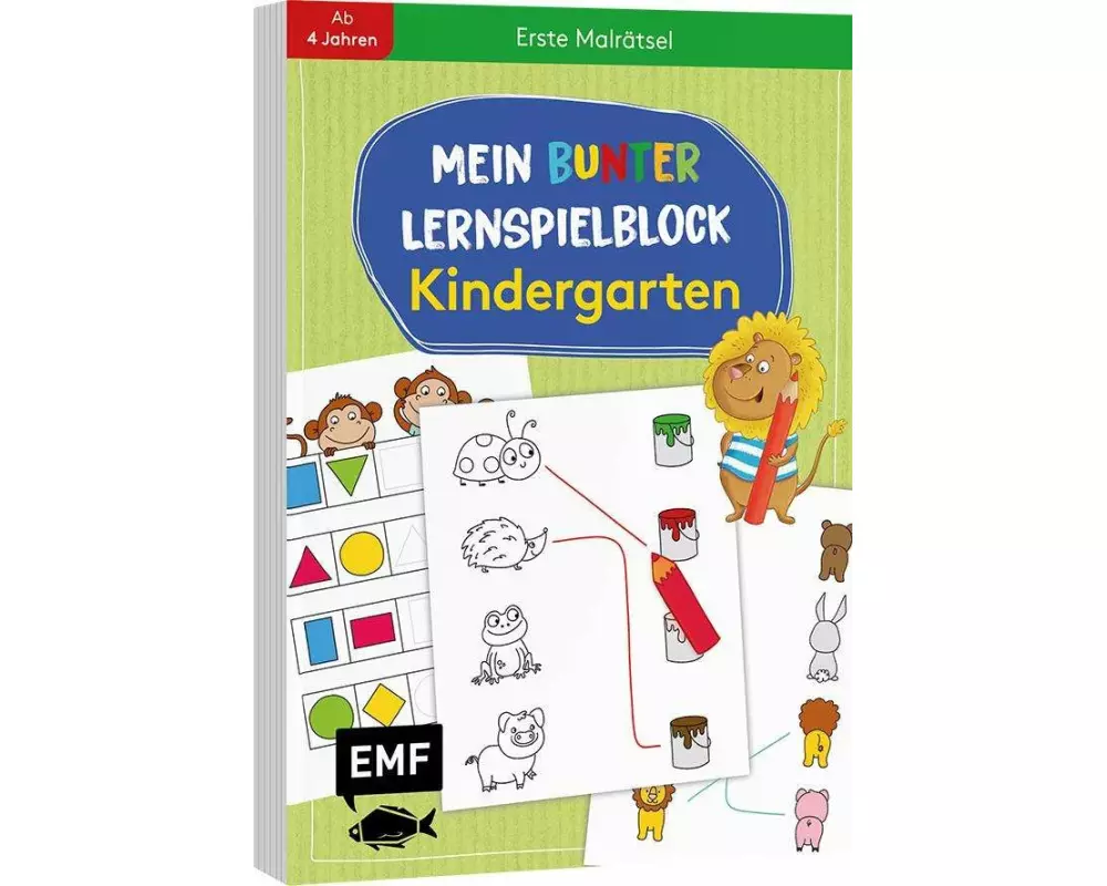 Mein bunter Lernspielblock – Kindergarten: Erste Malrätsel