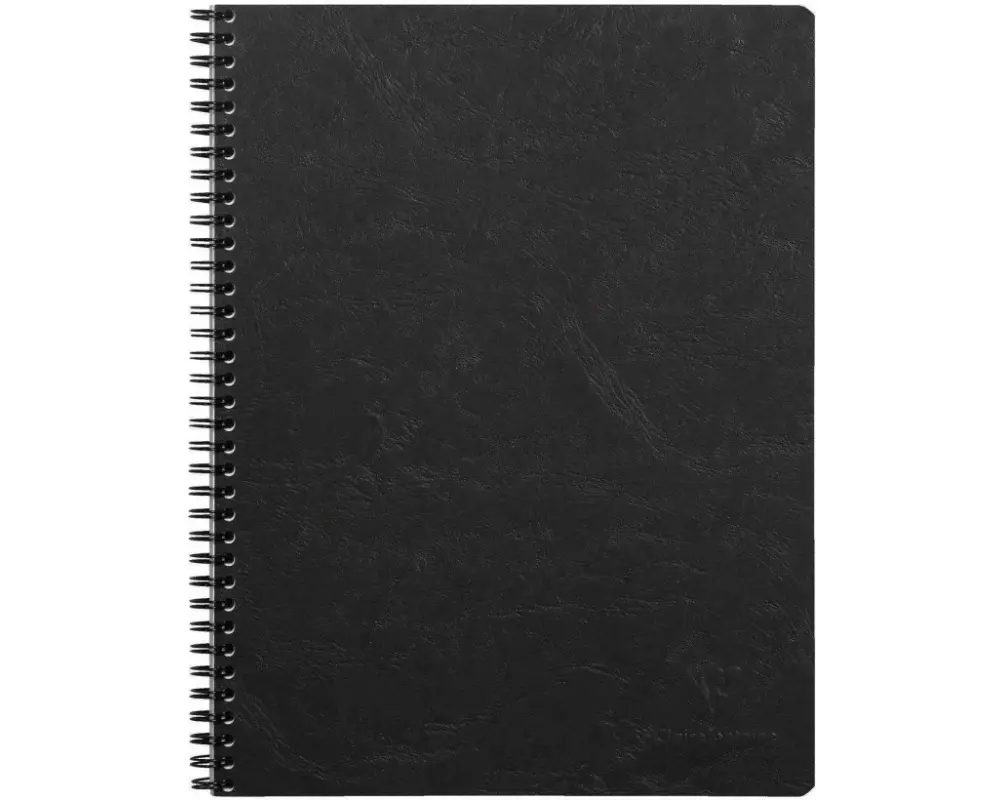 Age Bag Collegeblock mit Doppelspirale, A4+ 80 Blatt abtrennbar, perforiert, 4-fach gelocht, kariert, Einband schwarz