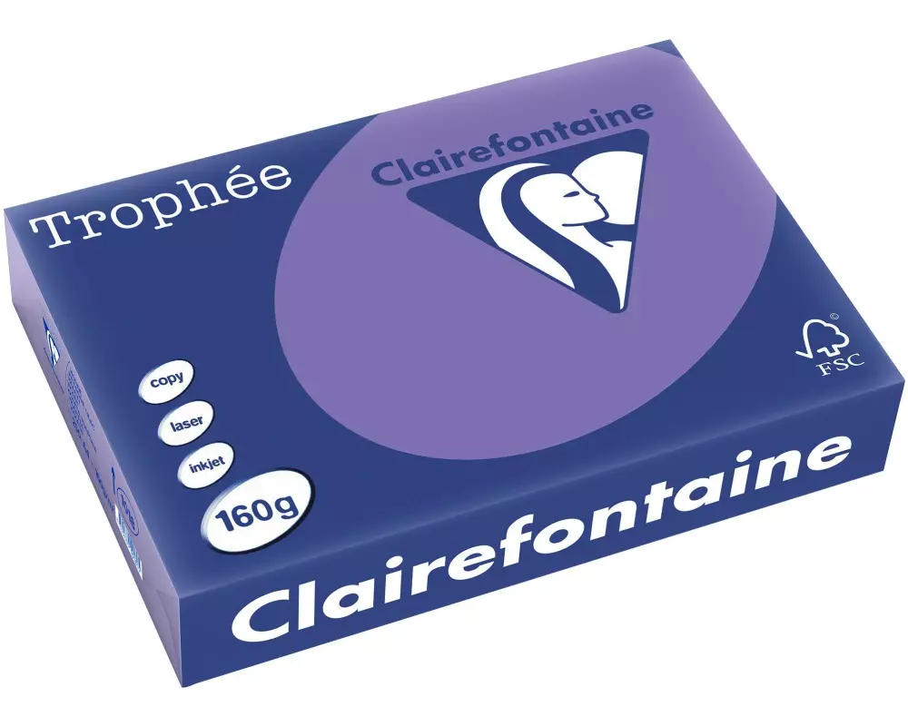 Clairefontaine Kopierpapier Trophée Colored Copy FSC A4, Violett, 160 g/m²