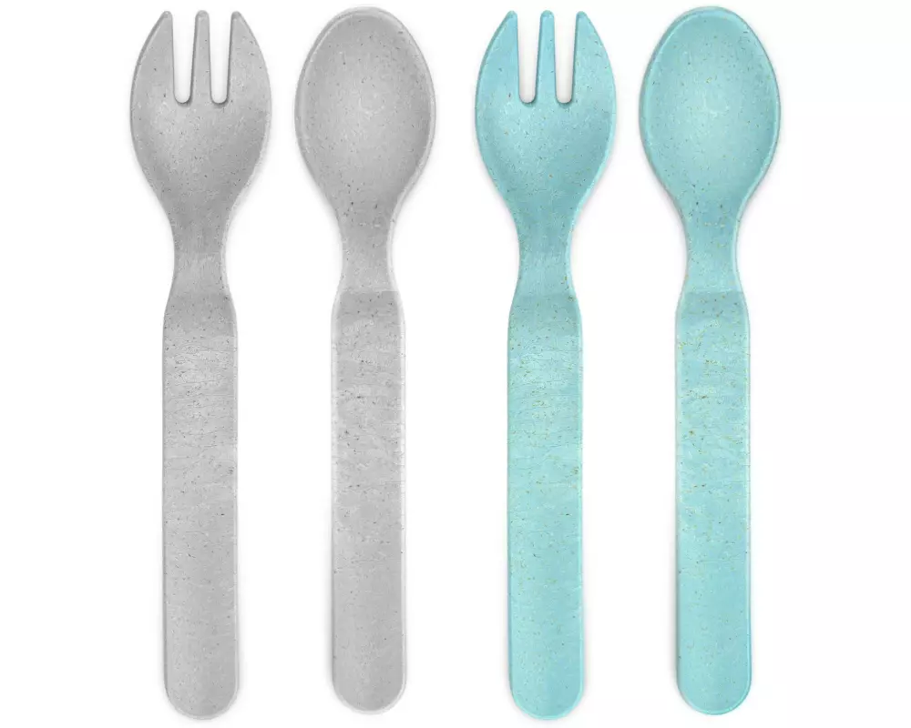 reer Besteck Growing 4-teilig Grau/Türkis