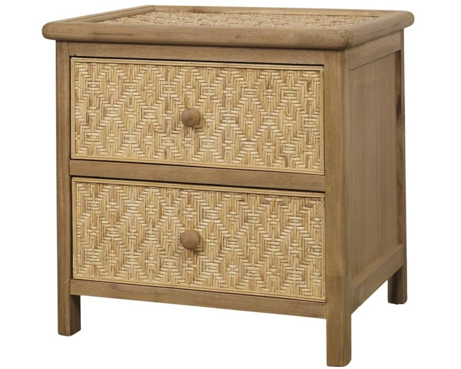 Chic Antique Nachttisch geflochten 44 x 43 cm, Braun