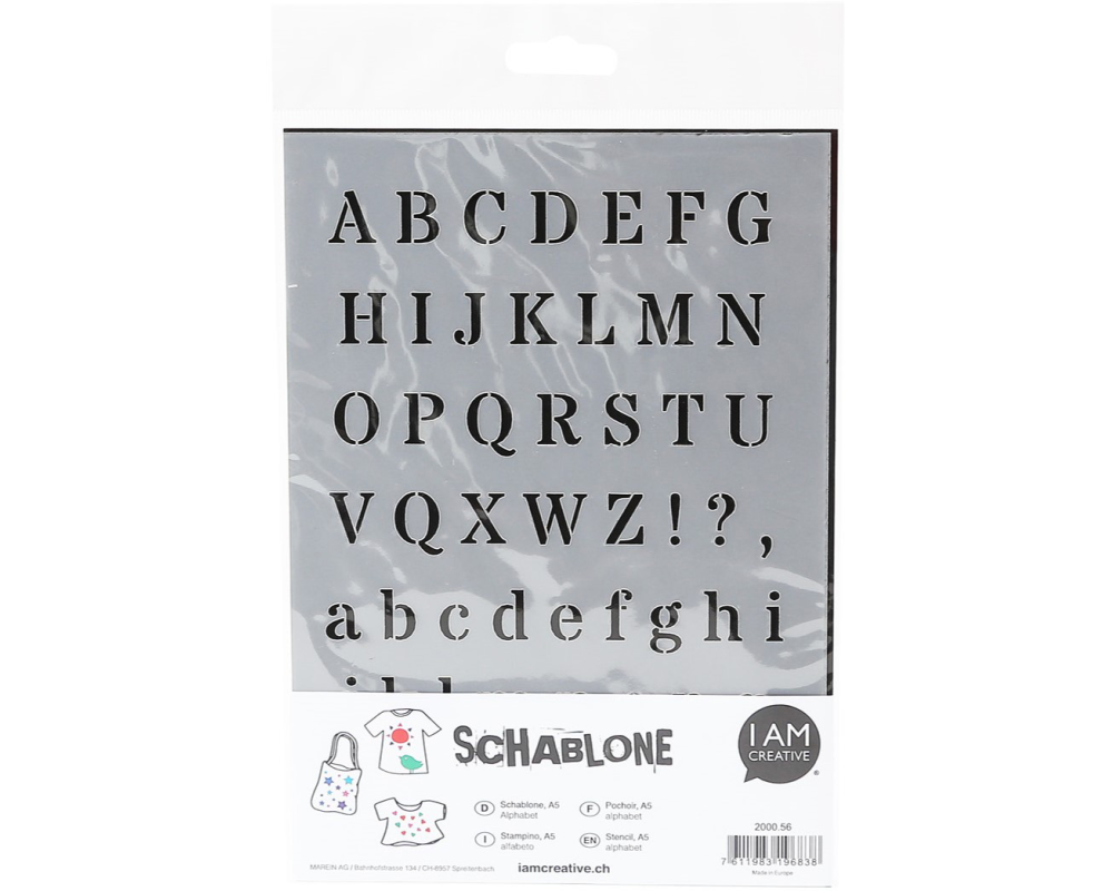 I AM CREATIVE Schablone Alphabet A5 MAK2000.56