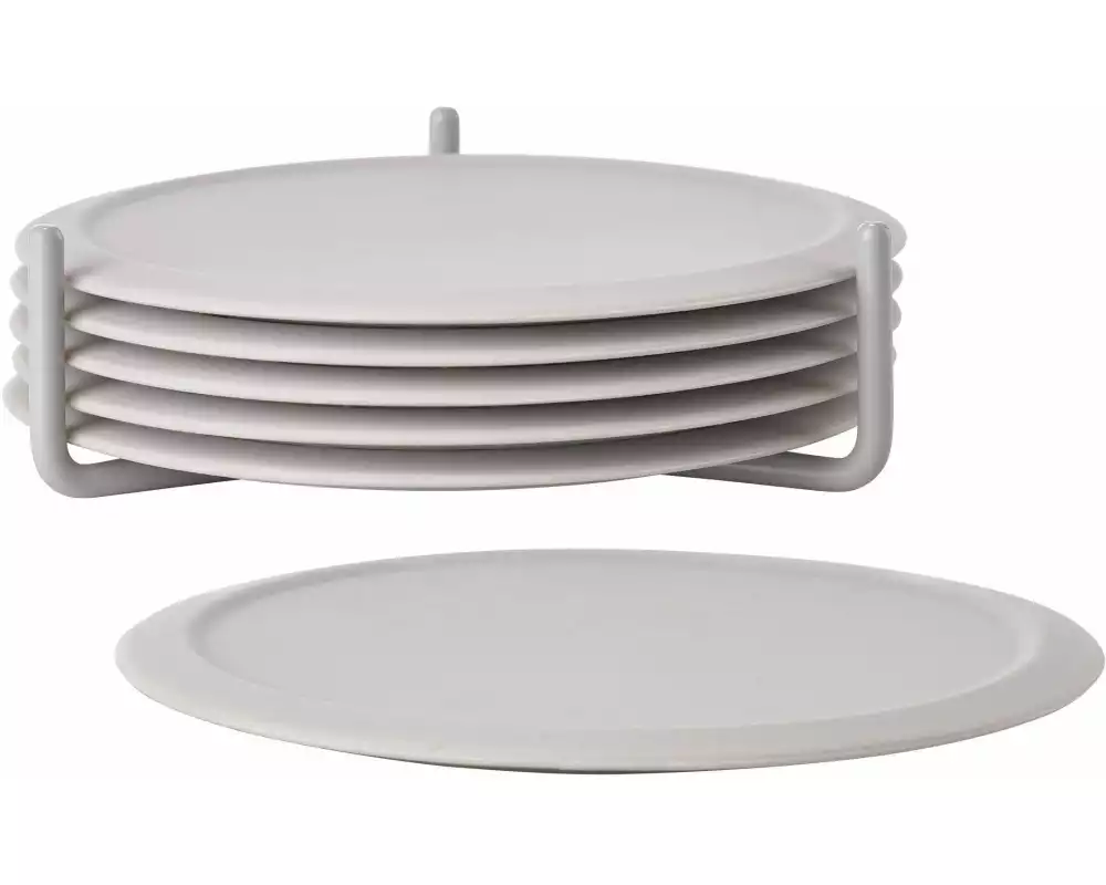 Zone Denmark Glasuntersetzer Singles 6 Stück, Grau; Weiss