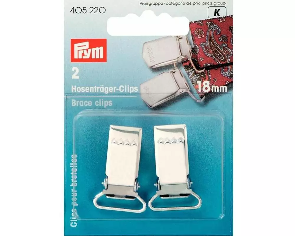 Prym Clips für Hosenträger 18 mm, Silber