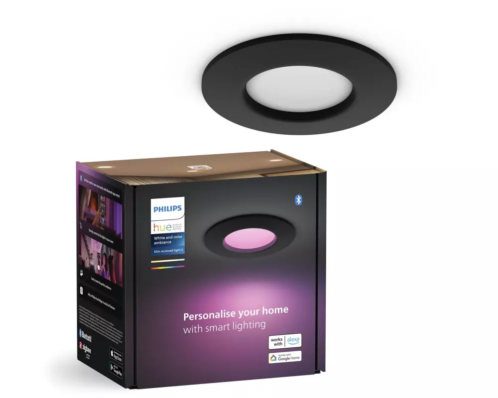 Philips Hue White & Color Ambiance Slim Recessed 90 mm schwarz