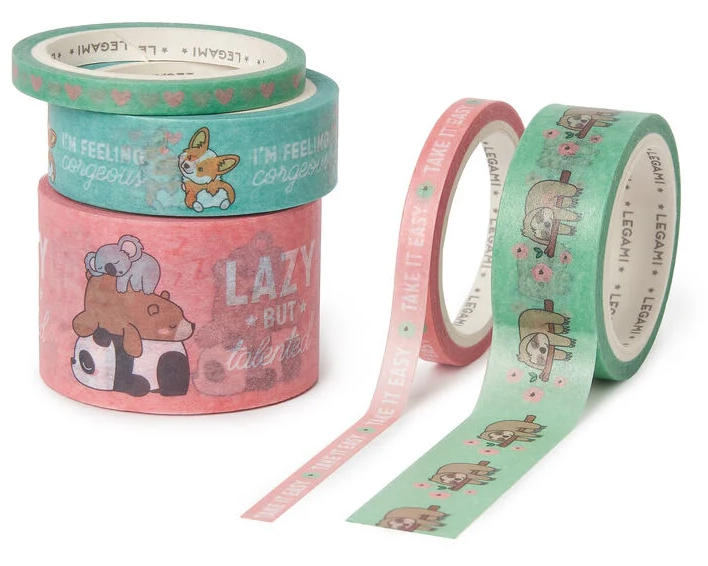 LEGAMI Washi Tape TAP0007 Cute Animals 5 Stück