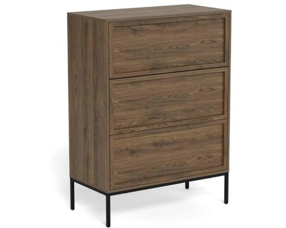 AC Design Kommode Palmdale 80 x 40 x 110 cm, Eiche dunkel