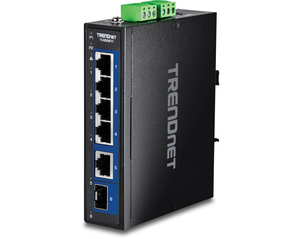 TRENDnet TI-G50611 Industrial DIN-Rail Switch 6-Port 2.5G mit 10G Ports