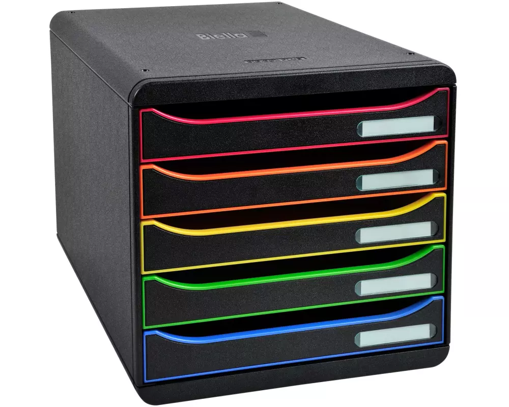 Biella Schubladenbox Big-Box Plus A4+ Schwarz/Mehrfarbig
