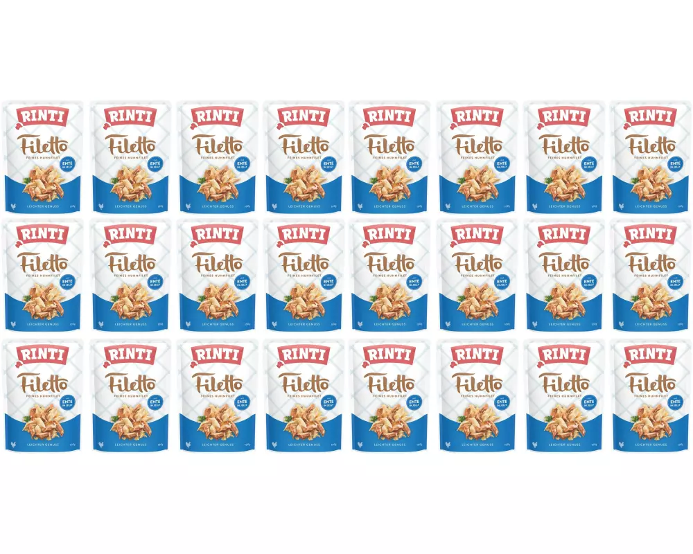 Rinti Nassfutter Filetto Huhn + Ente in Jelly, 24 x 100 g
