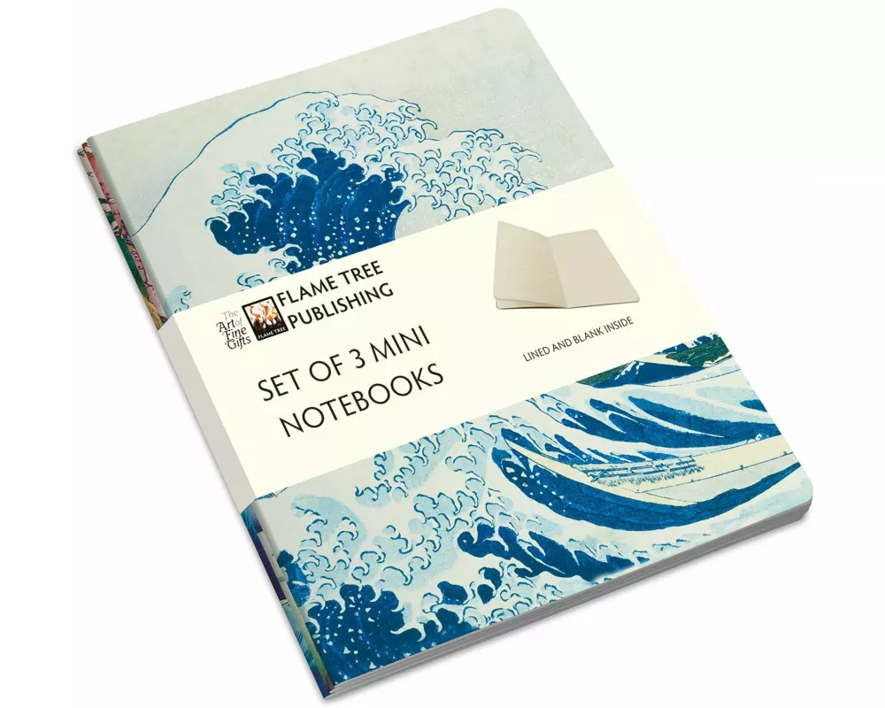 Japanese Woodblocks Set of 3 Mini Notebooks